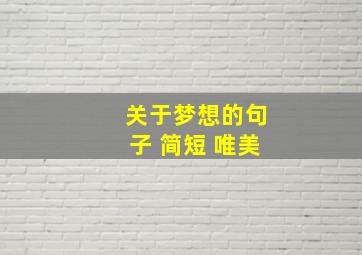 关于梦想的句子 简短 唯美